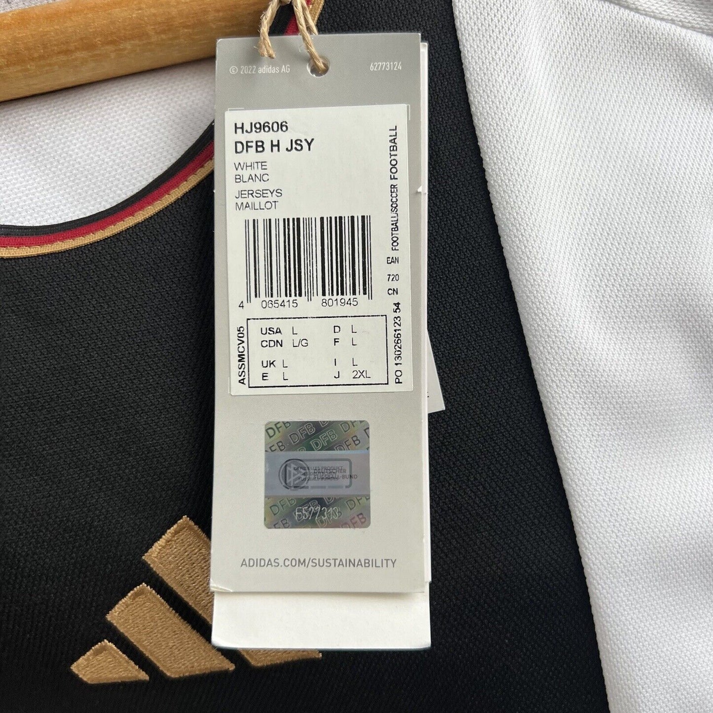 Germany Jersey 2022 2023 Home Size L Mens Football Shirt HJ9606 Adidas