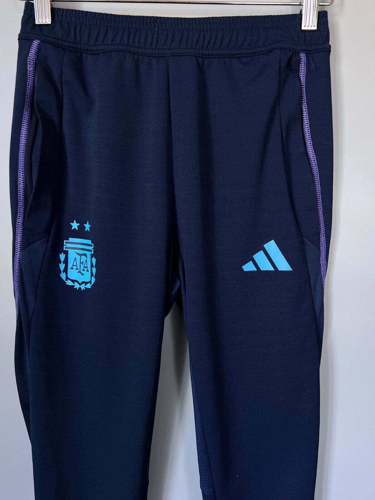 Argentina Tiro 23 Training Pants Blue Football Soccer Adidas HF3914 Mens Size XS