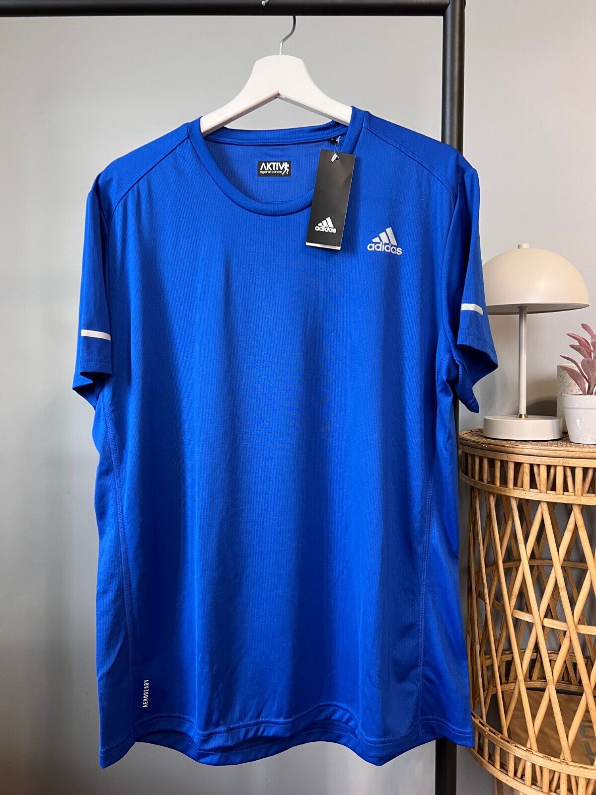 Adidas Mens Blue Running T-Shirt Size L Athletic Jersey GC9094