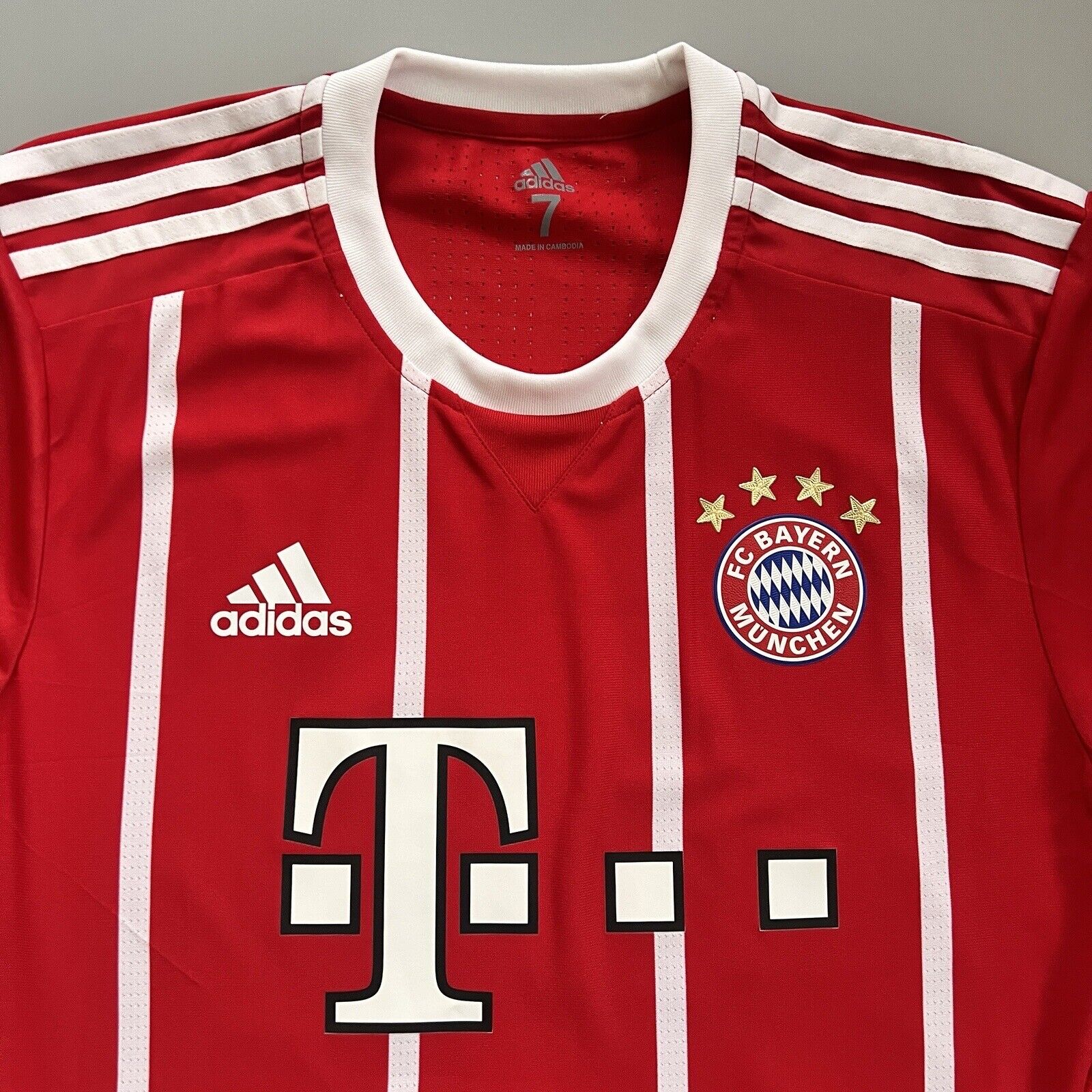 Bayern Munich Jersey 2017/18 Home Match Worn Mens Size 7 Football Shirt Adidas