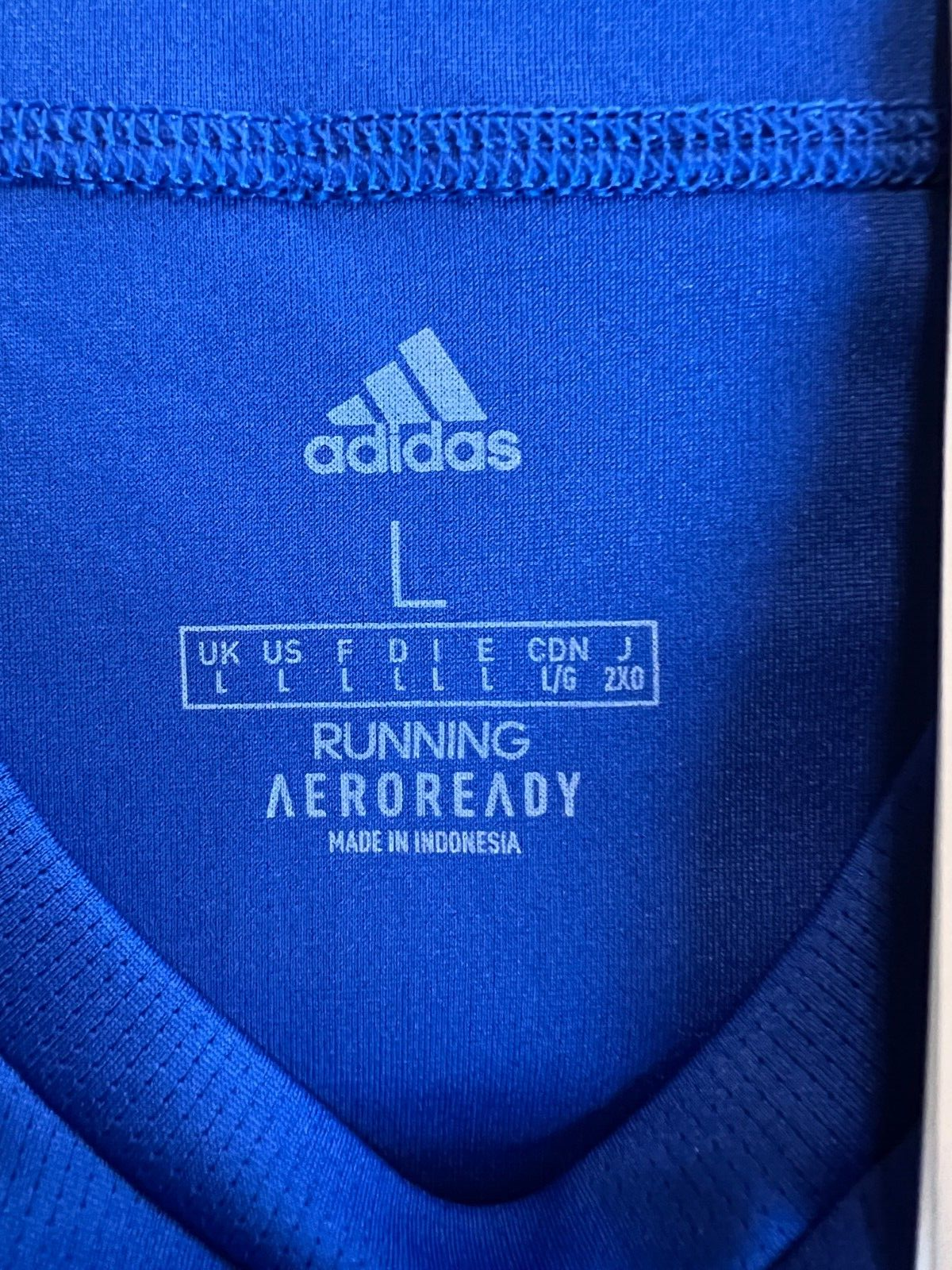 Adidas Mens Blue Running T-Shirt Size L Athletic Jersey GC9094
