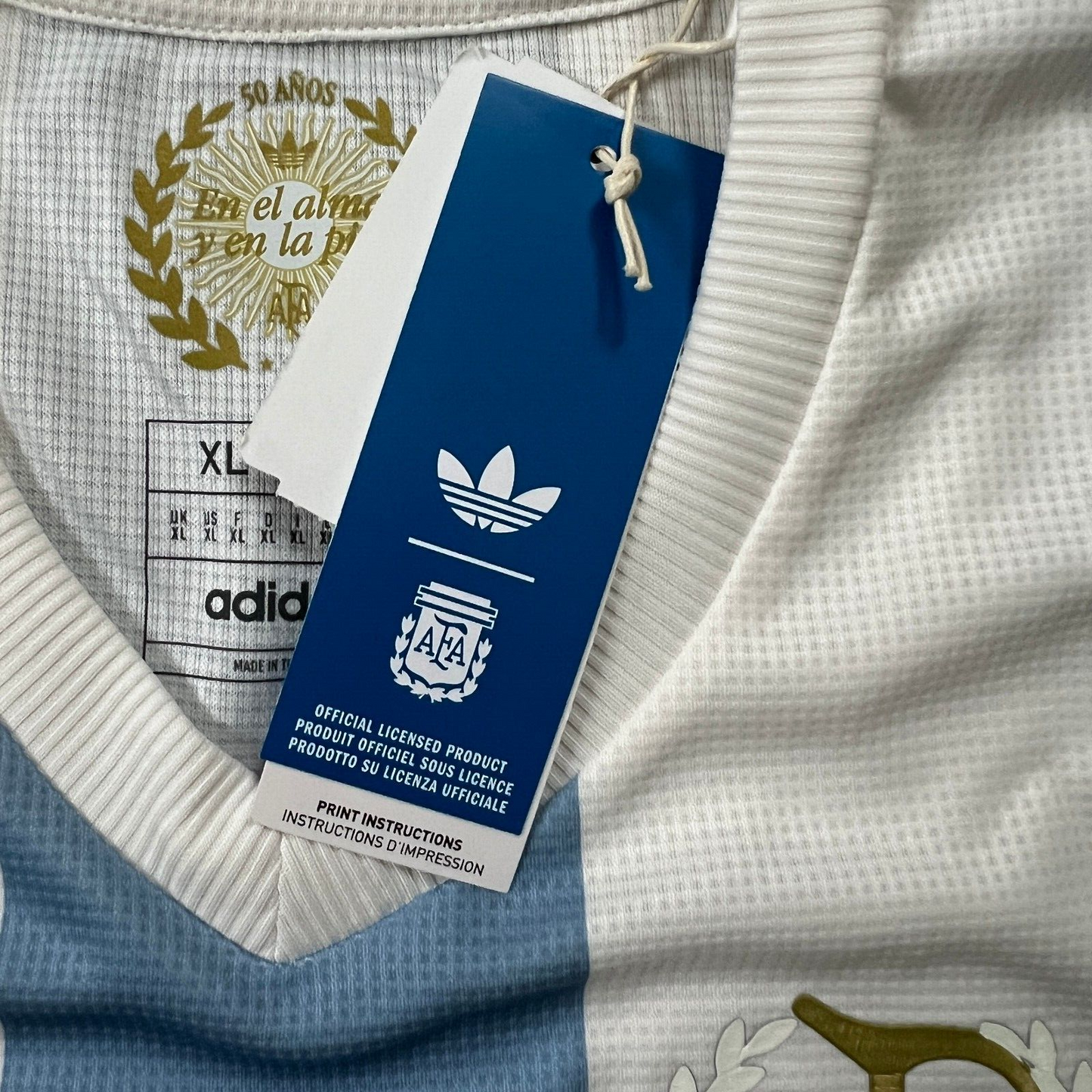 Argentina Jersey Anniversary 2024 Soccer Shirt JF2641 Adidas Mens Size XL