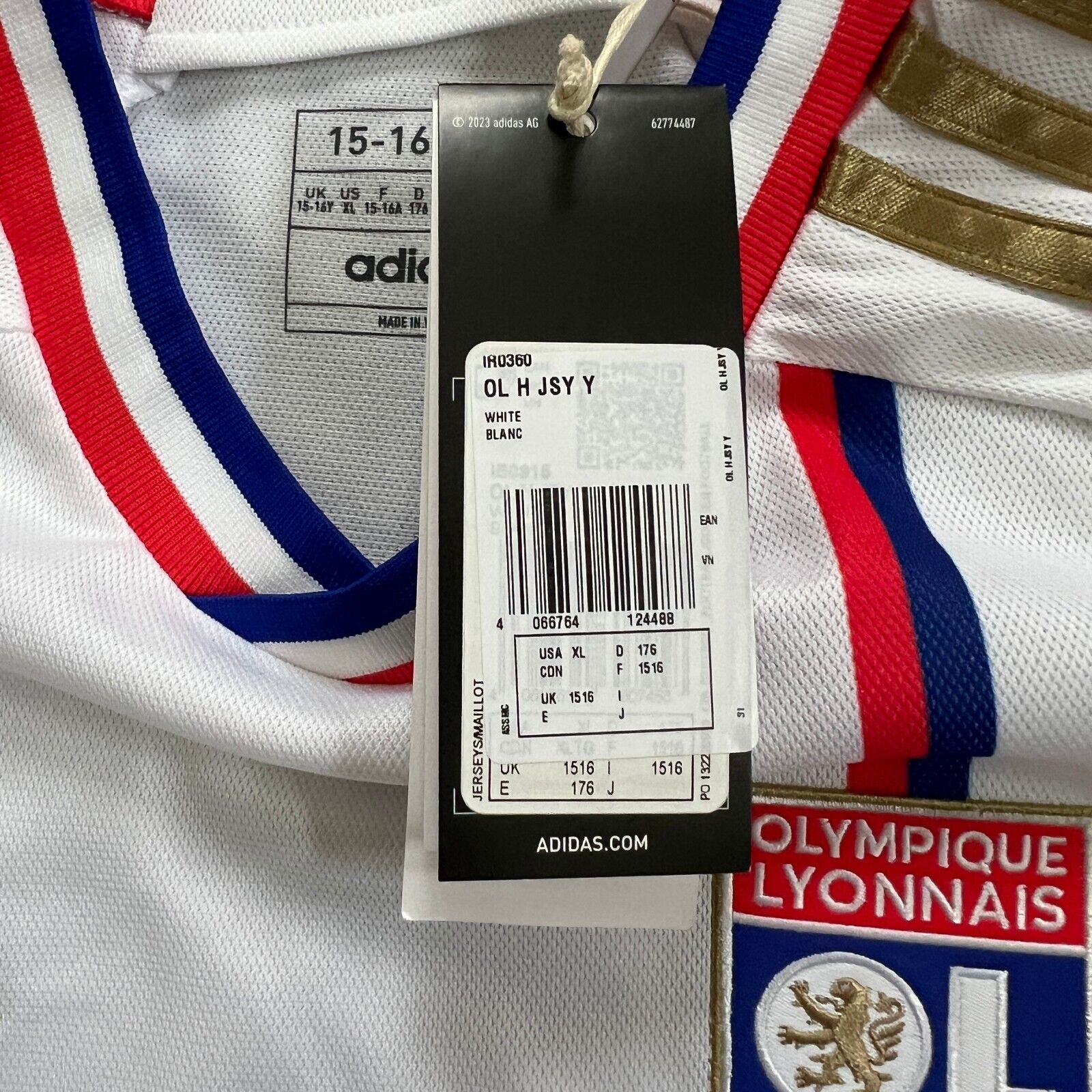 Olympique Lyon Jersey 23/24 Home Soccer Football Shirt Adidas Boys Size XL