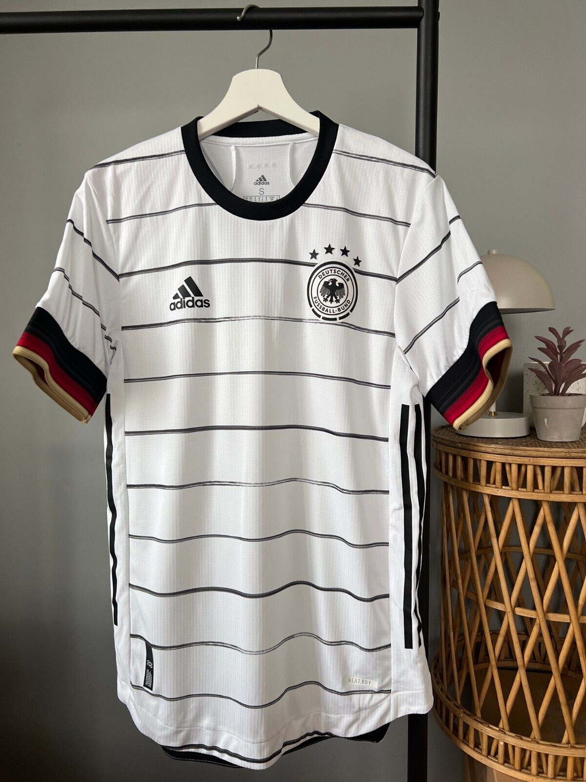 Germany Jersey 2020 Home Authentic Soccer Shirt Adidas EH6104 Mens Size S
