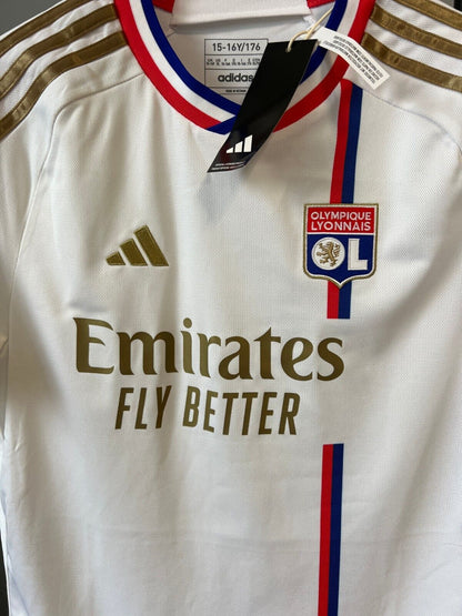 Olympique Lyonnais 23/24 Home Jersey Soccer Football Shirt Adidas Boys Size XL