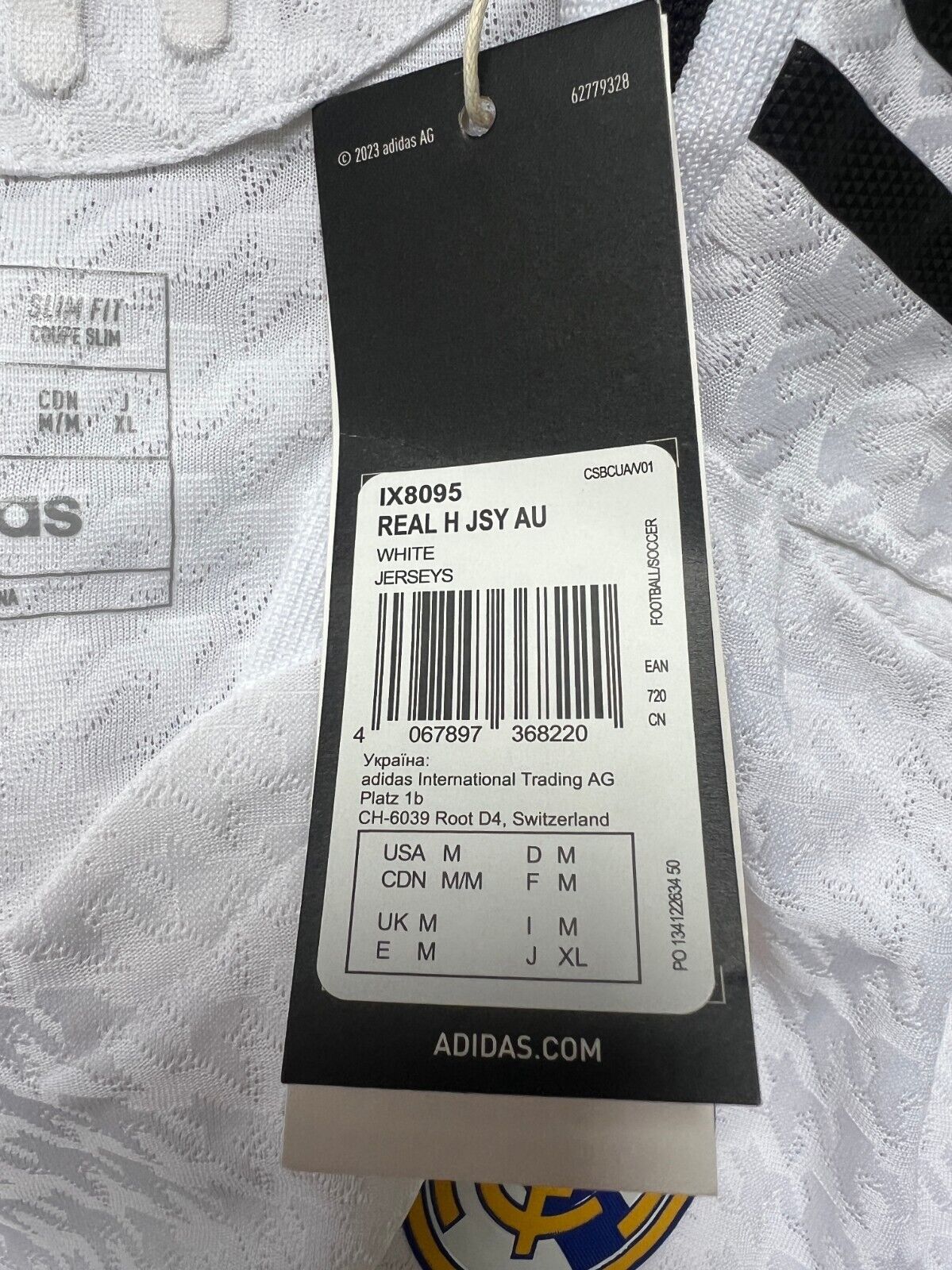 Real Madrid Jersey 24/25 Home Authentic Soccer Shirt IX8095 Adidas Mens Size M
