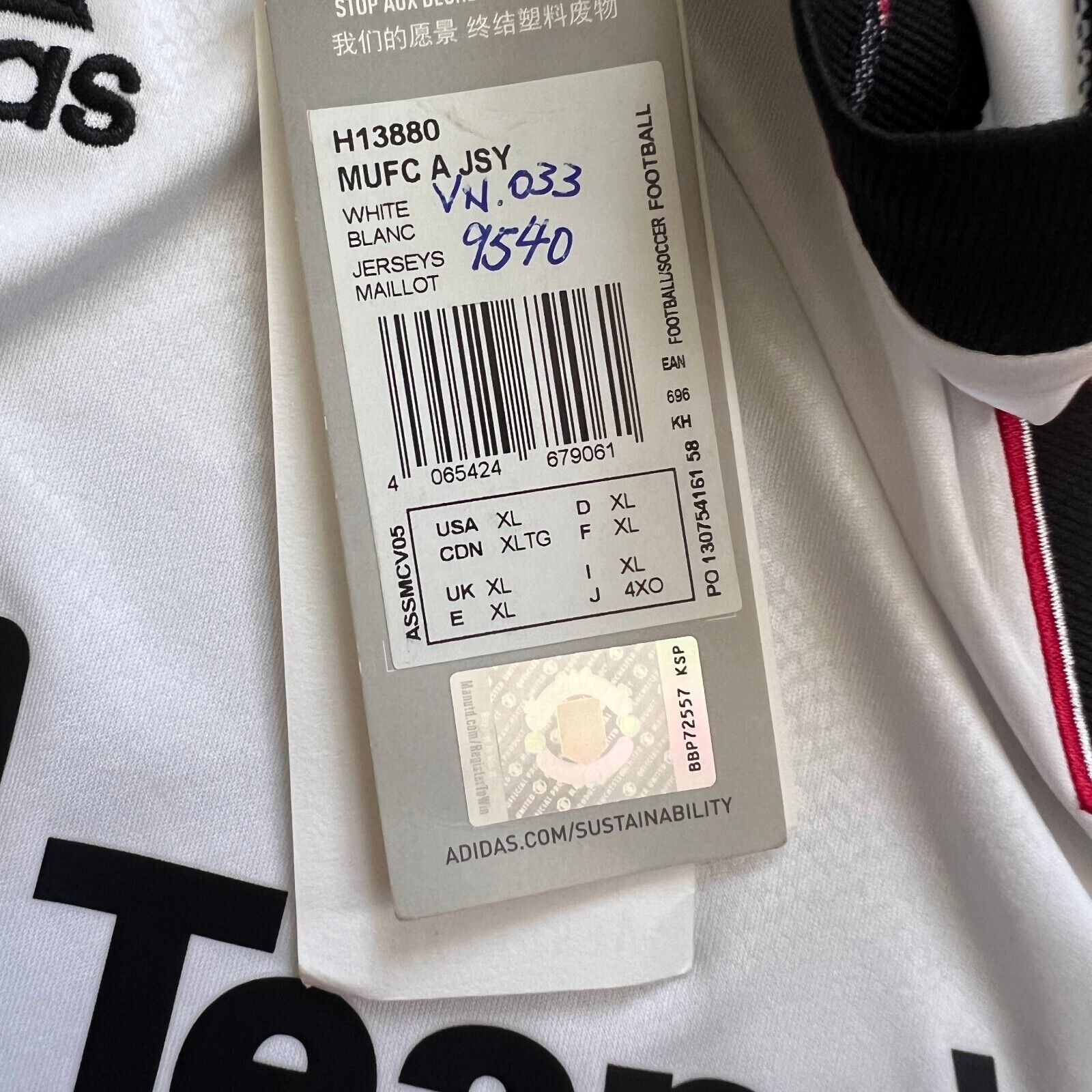 Manchester United Jersey 2022/23 Away Football Shirt Adidas H13880 Mens Size XL