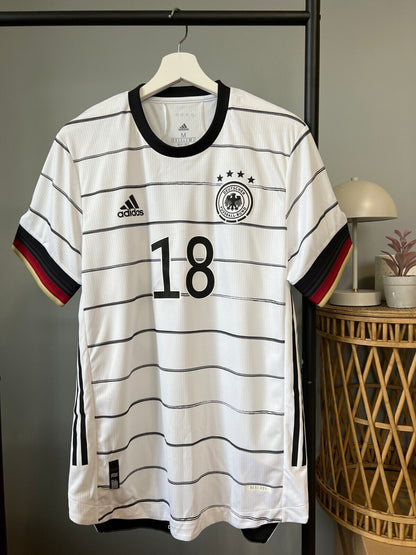 Goretzka Germany Jersey 2020 Home Authentic Soccer Shirt EH6104 Adidas Mens Sz M