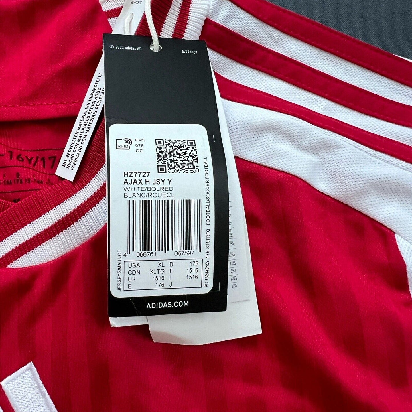 Bergwijn Ajax Amsterdam 23/24 Home Soccer Football Shirt Adidas Boys Size XL