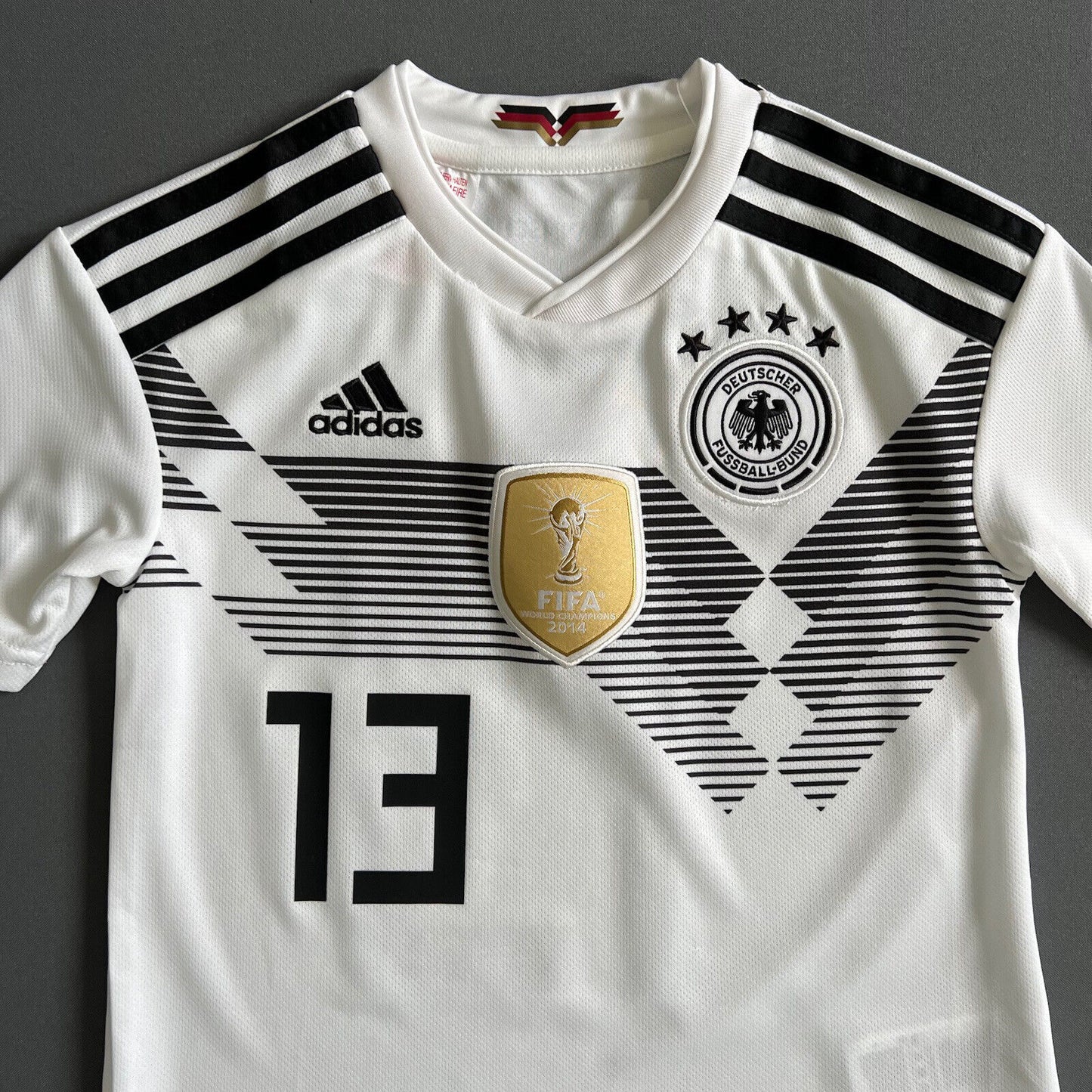 Muller Germany Jersey 2018 2019 Home Football Shirt Trikot Adidas Boys Size XS