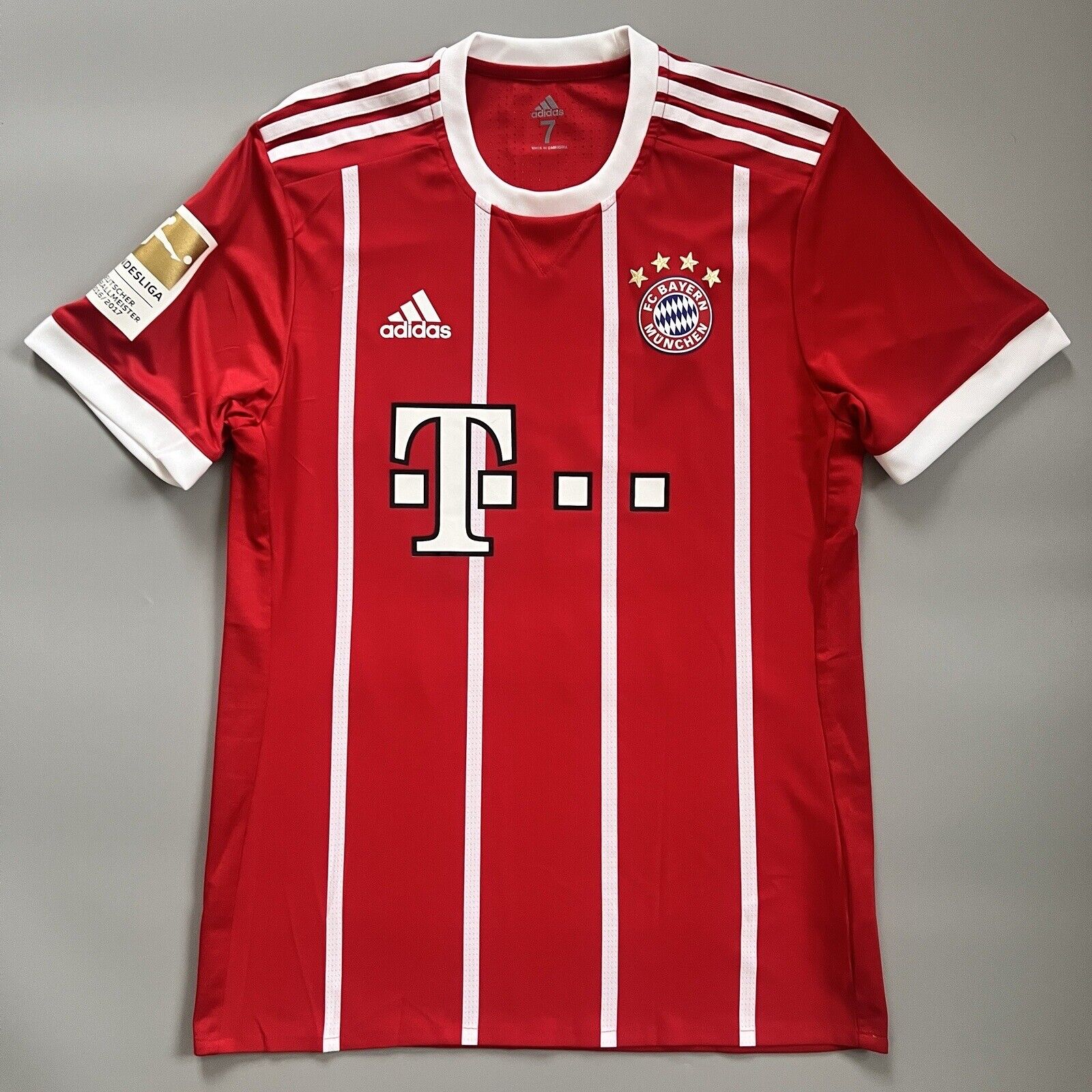 Bayern Munich Jersey 2017/18 Home Match Worn Mens Size 7 Football Shirt Adidas