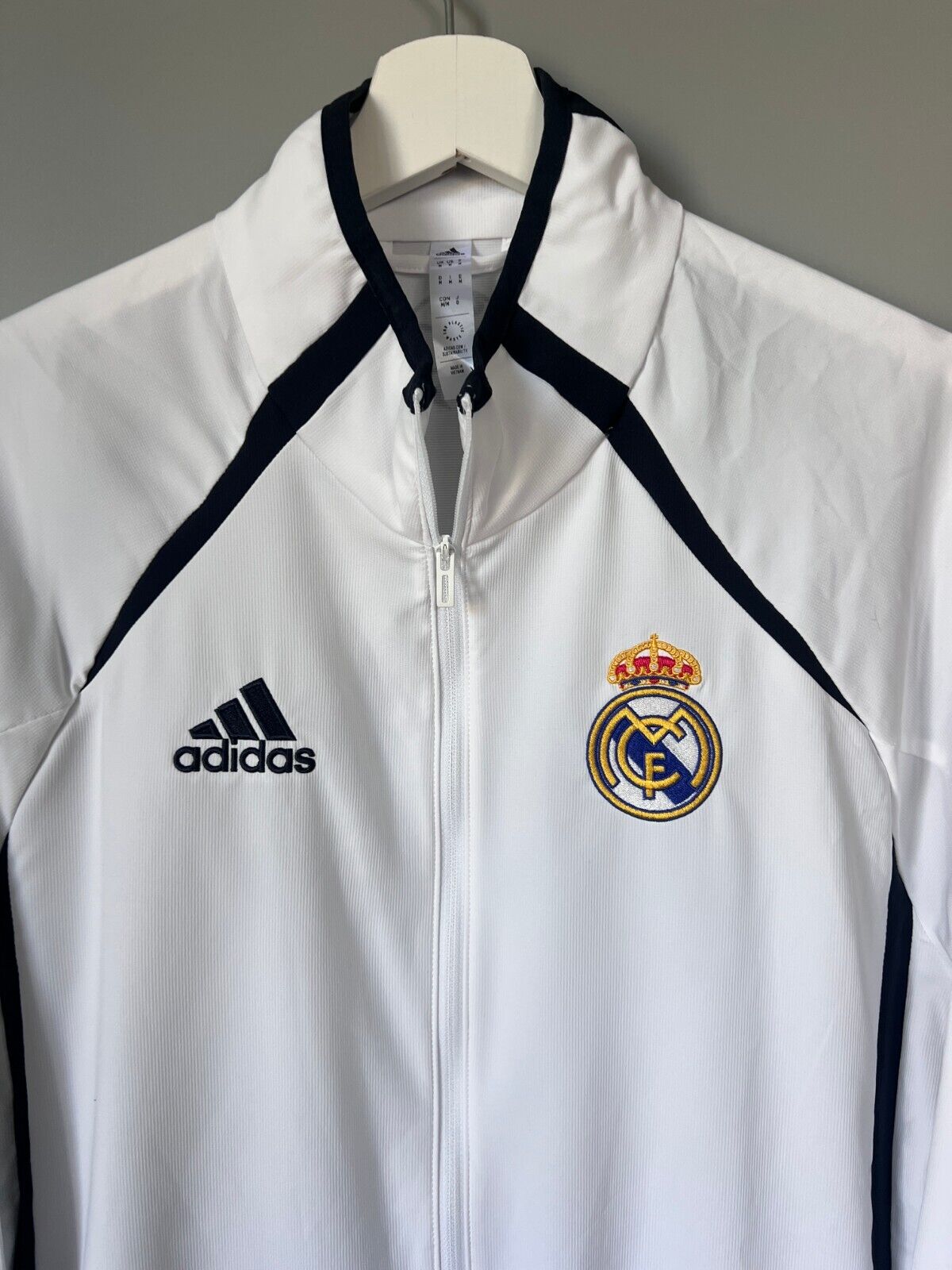 Real Madrid Teamgeist Jacket 2006x2021 White Soccer Adidas HA2537 Mens Size M