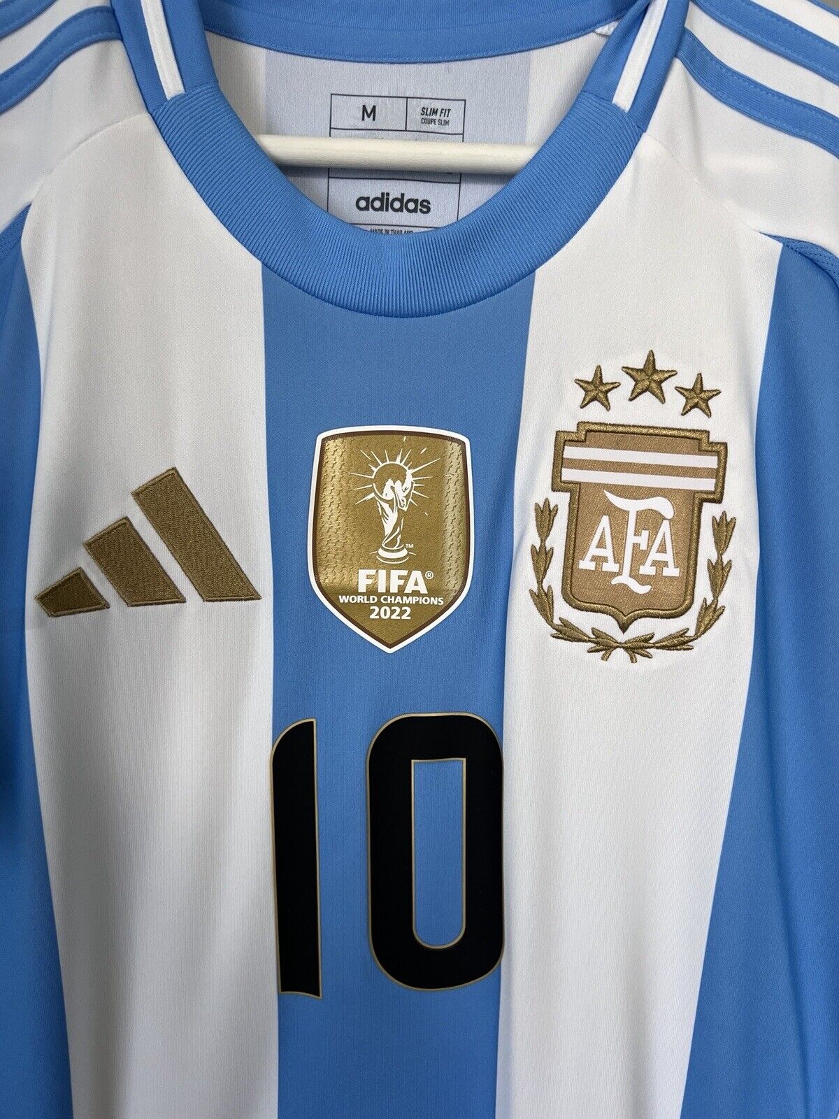 Messi Argentina Jersey 2024 Home Soccer Shirt IP8409 Adidas Mens Size M