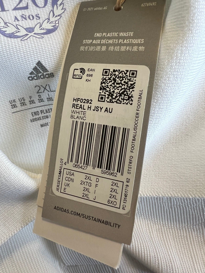 Real Madrid Jersey 22/23 Home Authentic Soccer Shirt HF0292 Adidas Mens Size XXL