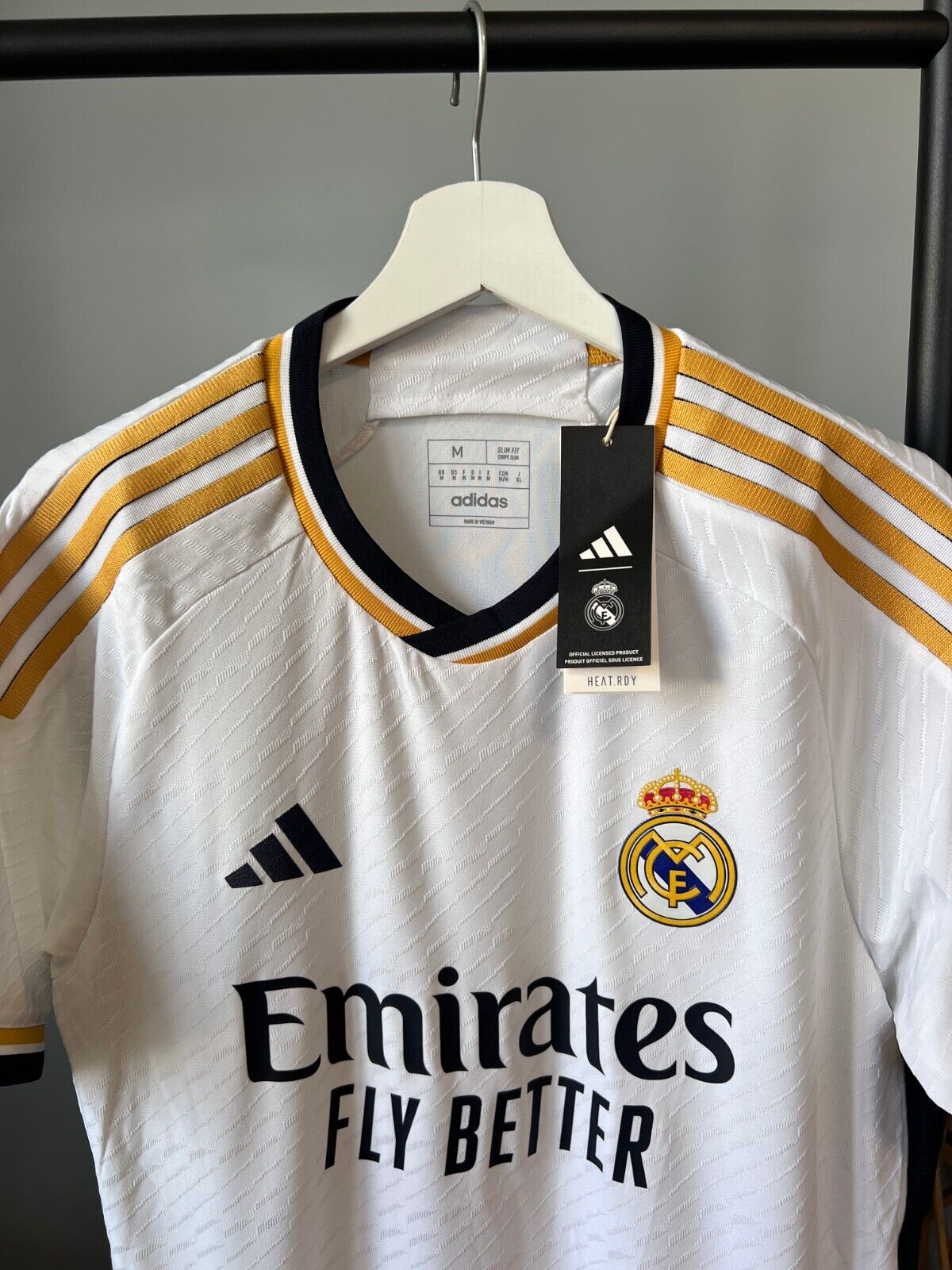 Real Madrid Jersey 23/24 Home Player Issue Soccer Shirt IA5139 Adidas Mens Sz M