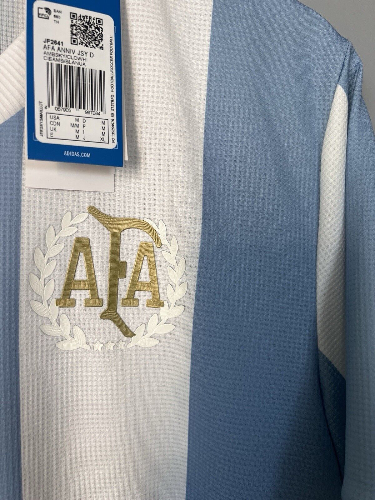 Argentina Jersey Anniversary 2024 Soccer Shirt JF2641 Adidas Mens Size M