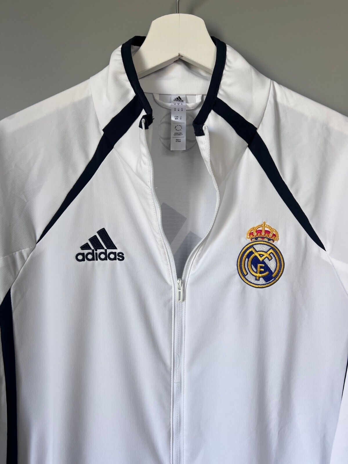 Real Madrid Jacket Teamgeist 2006x2021 White Soccer Adidas HA2537 Mens Size M