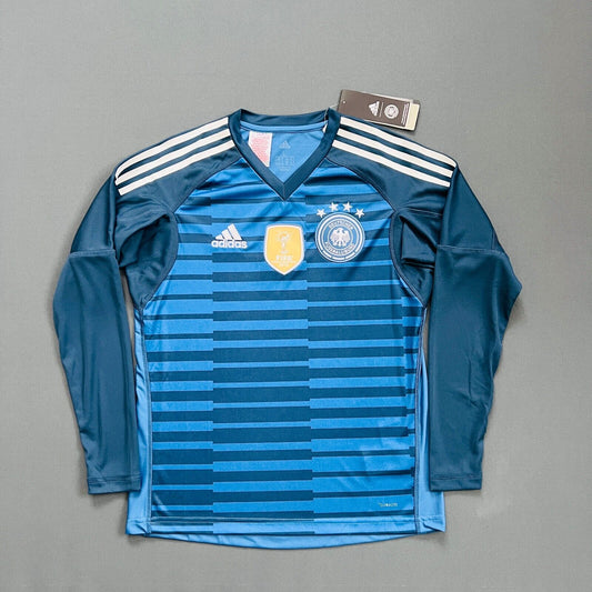 Germany Jersey 2018 2019 Goalkeeper Football Shirt BQ8399 Adidas Boys Size L