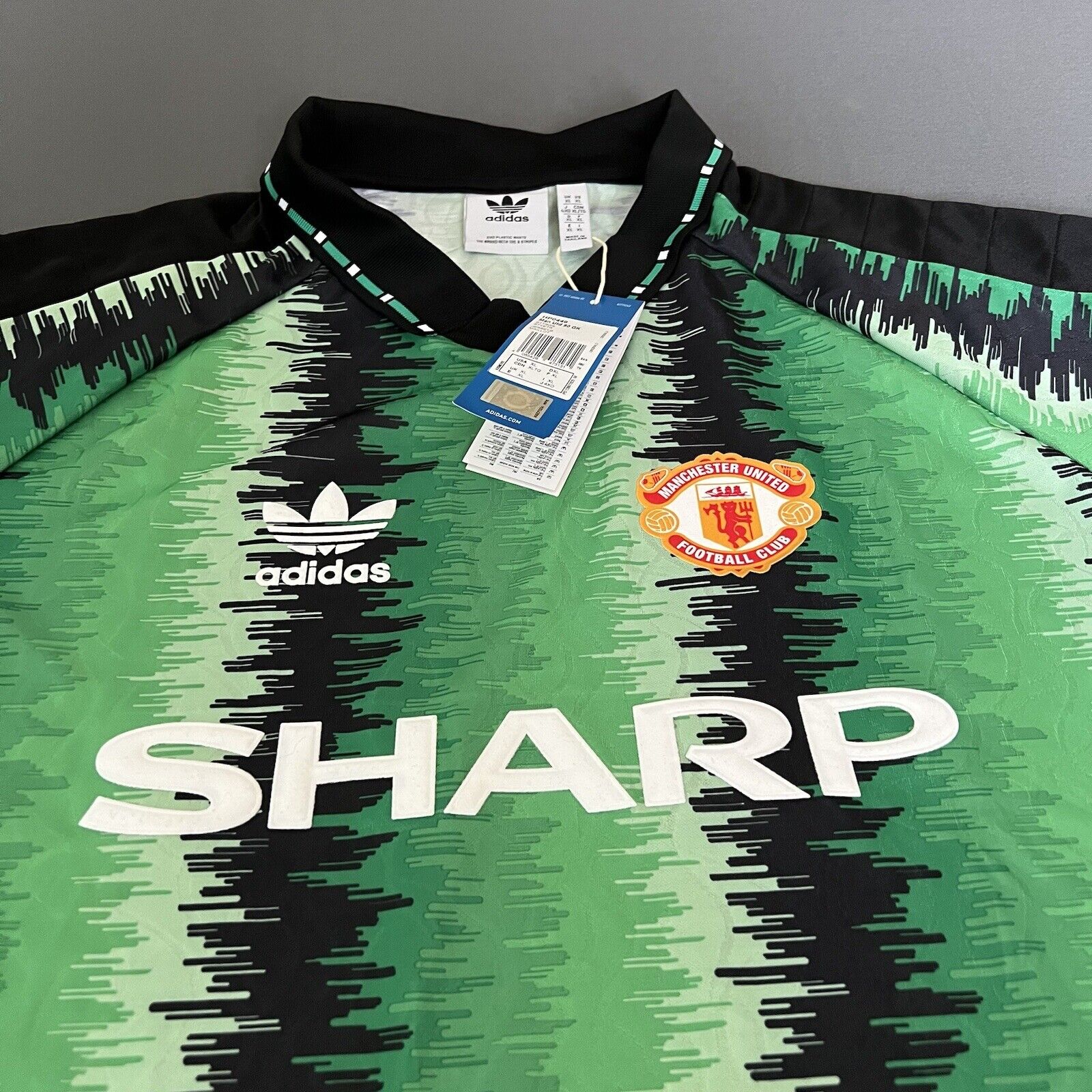 Manchester United Jersey 90 Goalkeeper Size XL Soccer Shirt Adidas HP0449