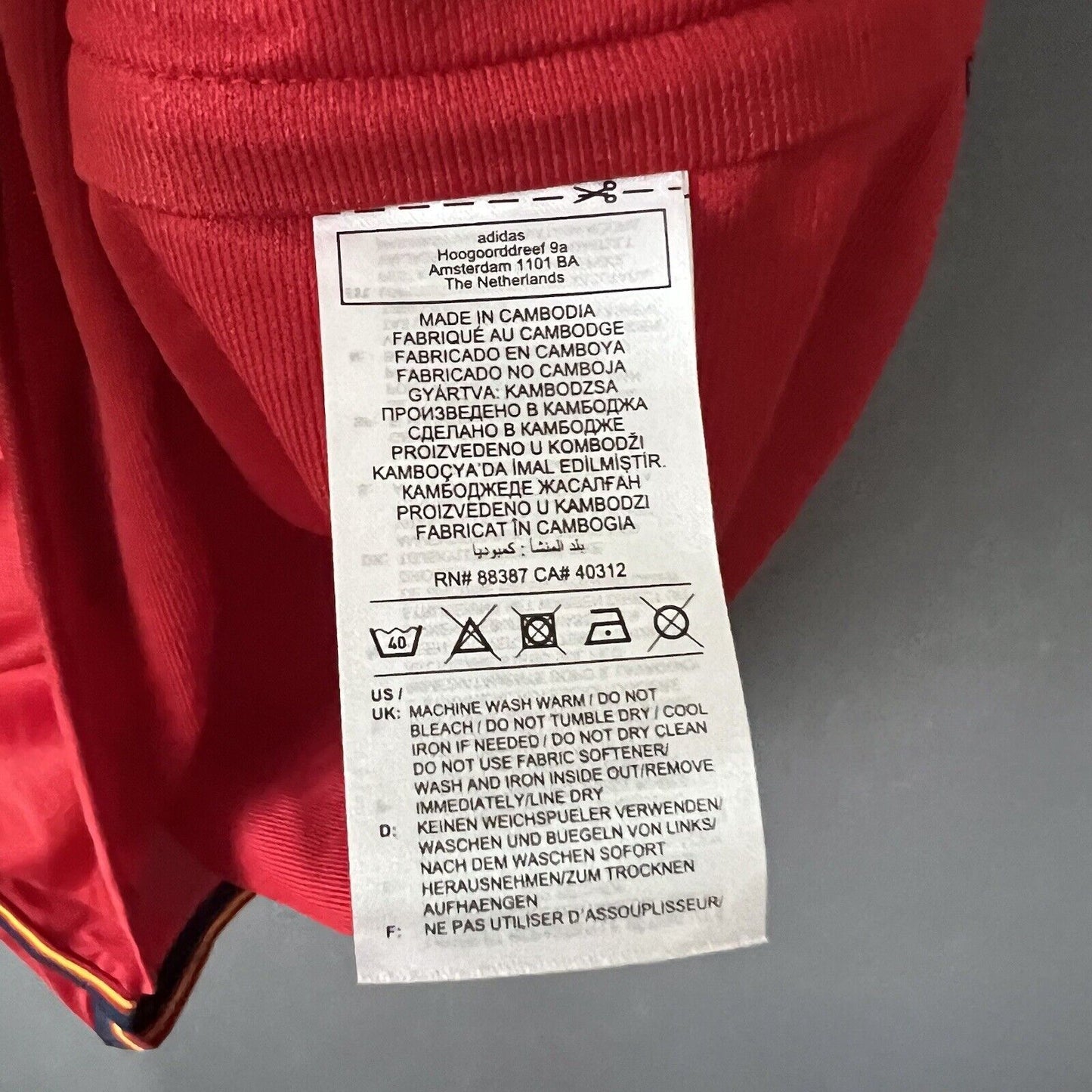 Fati Spain Jersey 2022 Home Size XL Mens Soccer Shirt World Cup HL1970 Adidas