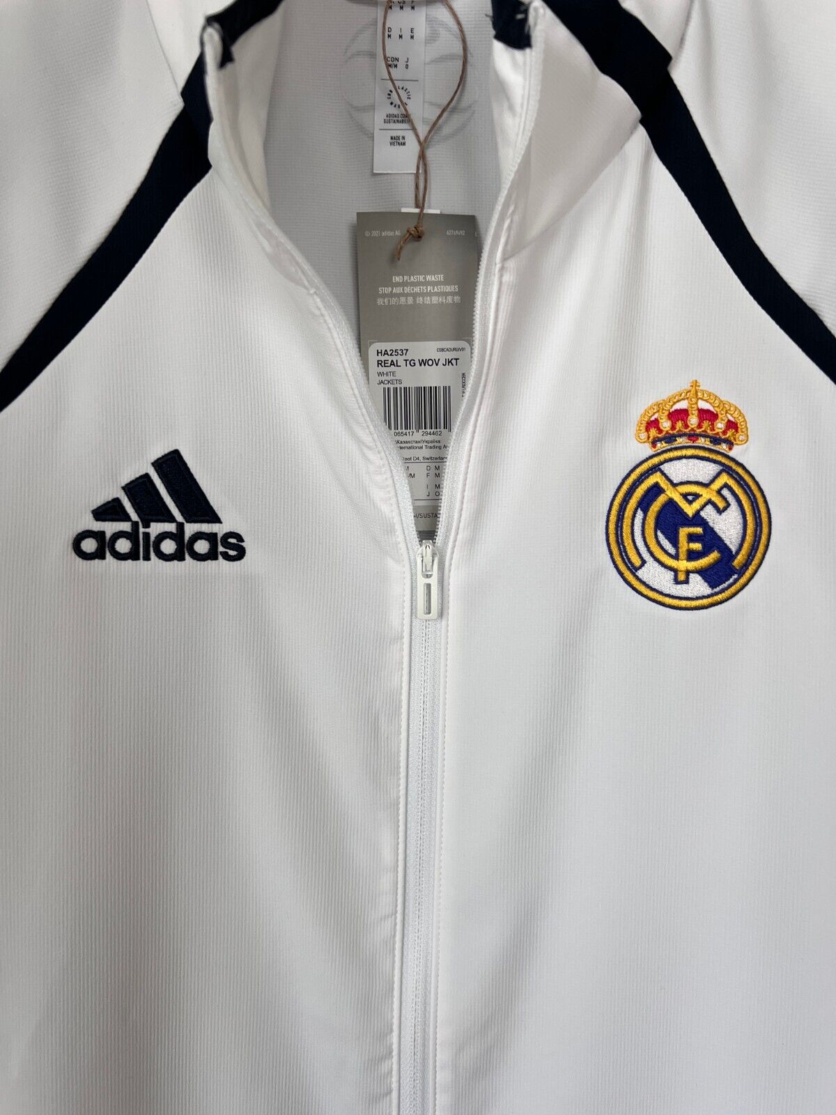 Real Madrid Teamgeist Jacket 2006x2021 White Soccer Adidas HA2537 Mens Size M