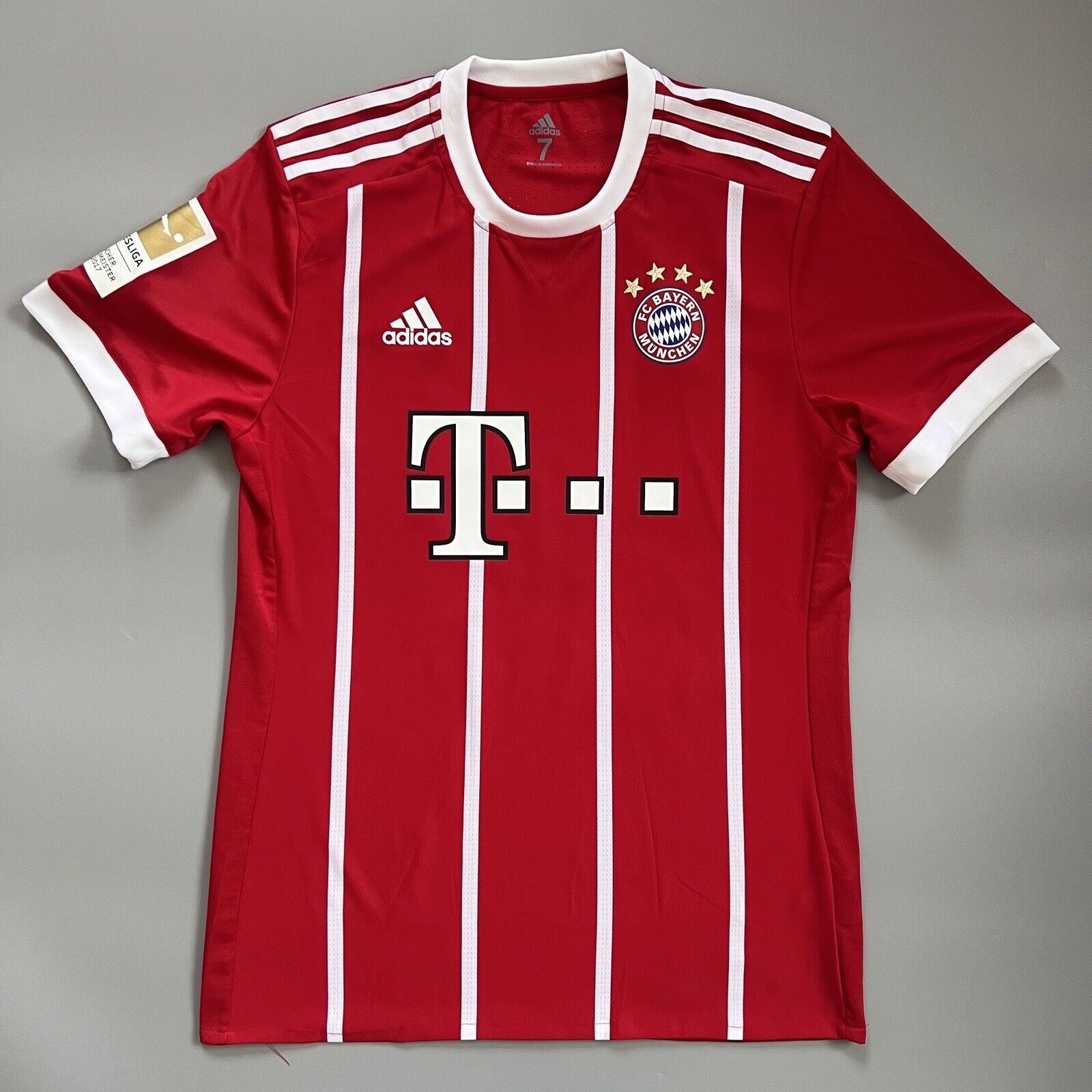 Bayern Munich Jersey 2017/18 Home Match Worn Mens Size 7 Football Shirt Adidas