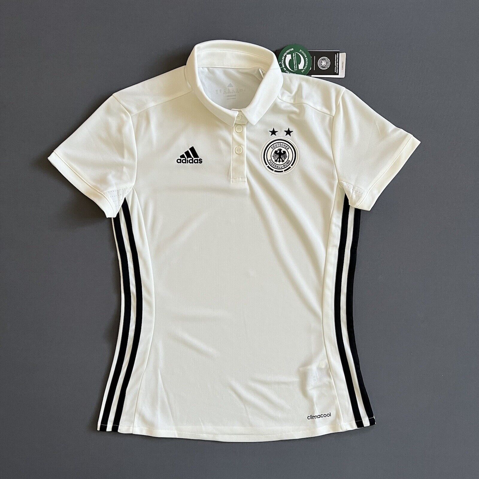 Germany Jersey Training Polo Women Football Soccer Shirt Size XS Adidas BNWT