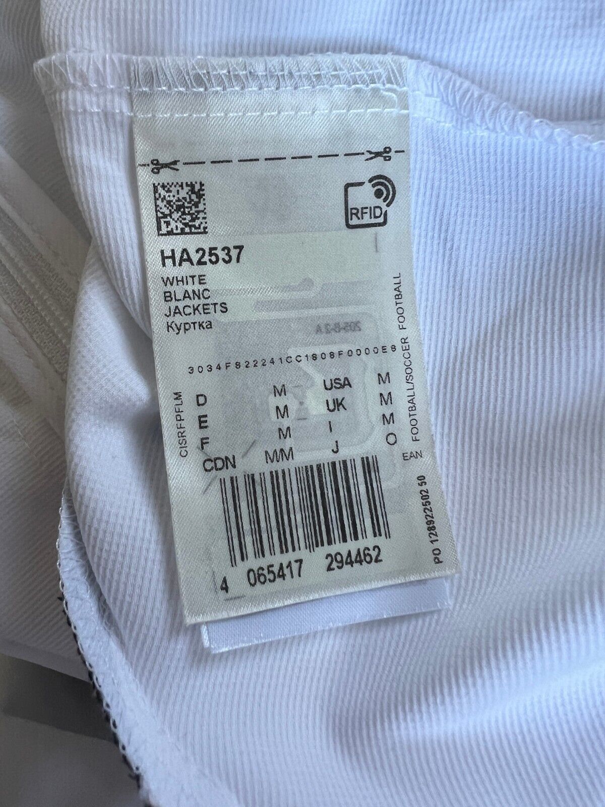 Real Madrid Teamgeist Jacket 2006 x 2021 White Soccer Adidas HA2537 Mens Size M