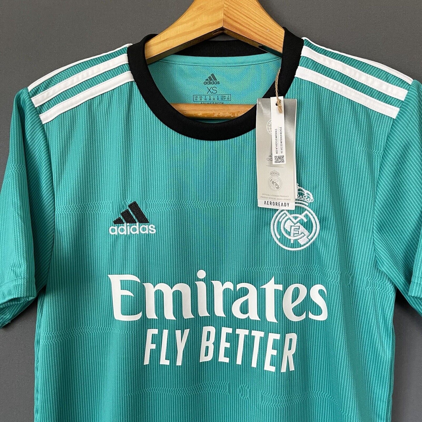 REAL MADRID JERSEY 2021/22 THIRD SIZE XS MENS SOCCER FOOTBALL ADIDAS H40951