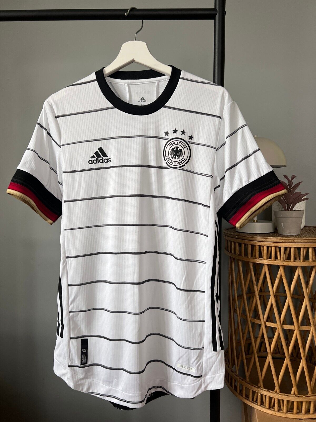 Germany Jersey 2020 Home Authentic Soccer Shirt Adidas EH6104 Mens Size S