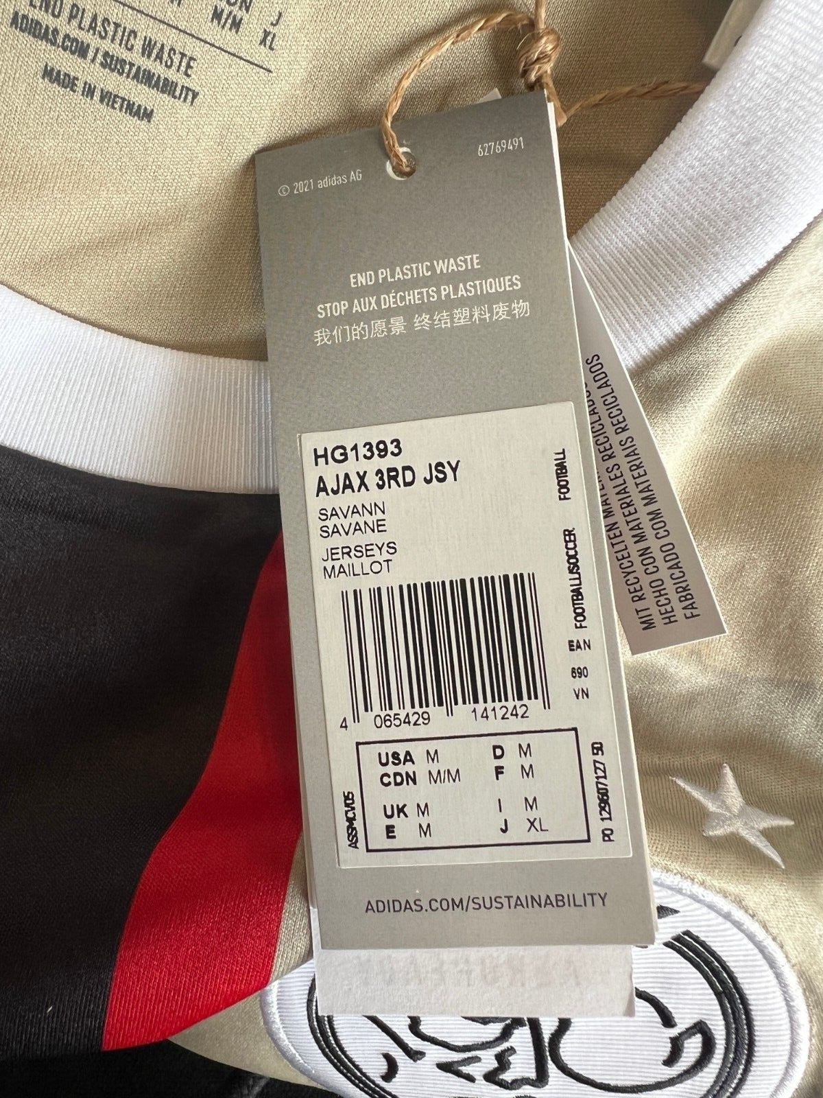 Ajax Amsterdam Jersey 22/23 Third Soccer Football Shirt Adidas HG1393 Mens Sz M