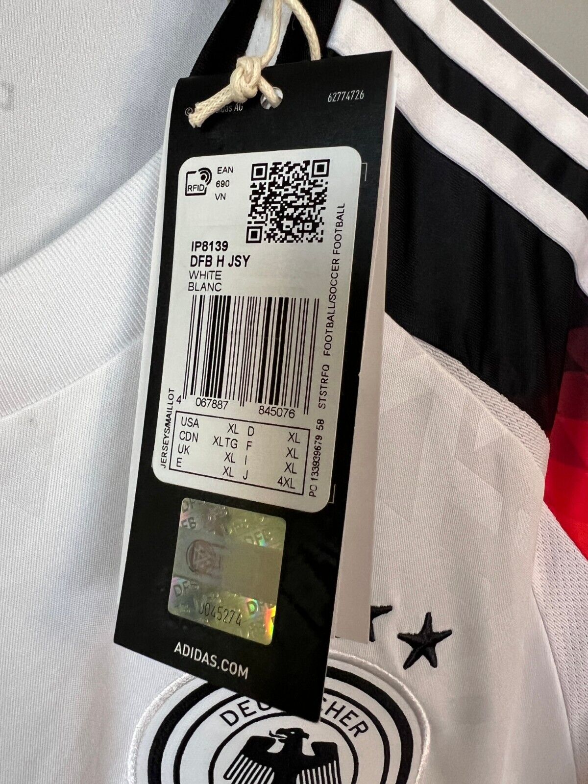 Kroos Germany Jersey 2024 Home Soccer Football Shirt Adidas IP8139 Mens Size XL