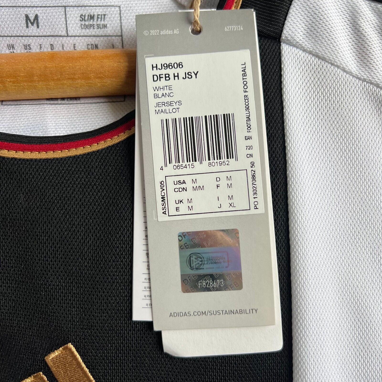 Goretzka Germany Jersey 2022 Home Size M Mens Football Shirt HJ9606 Adidas