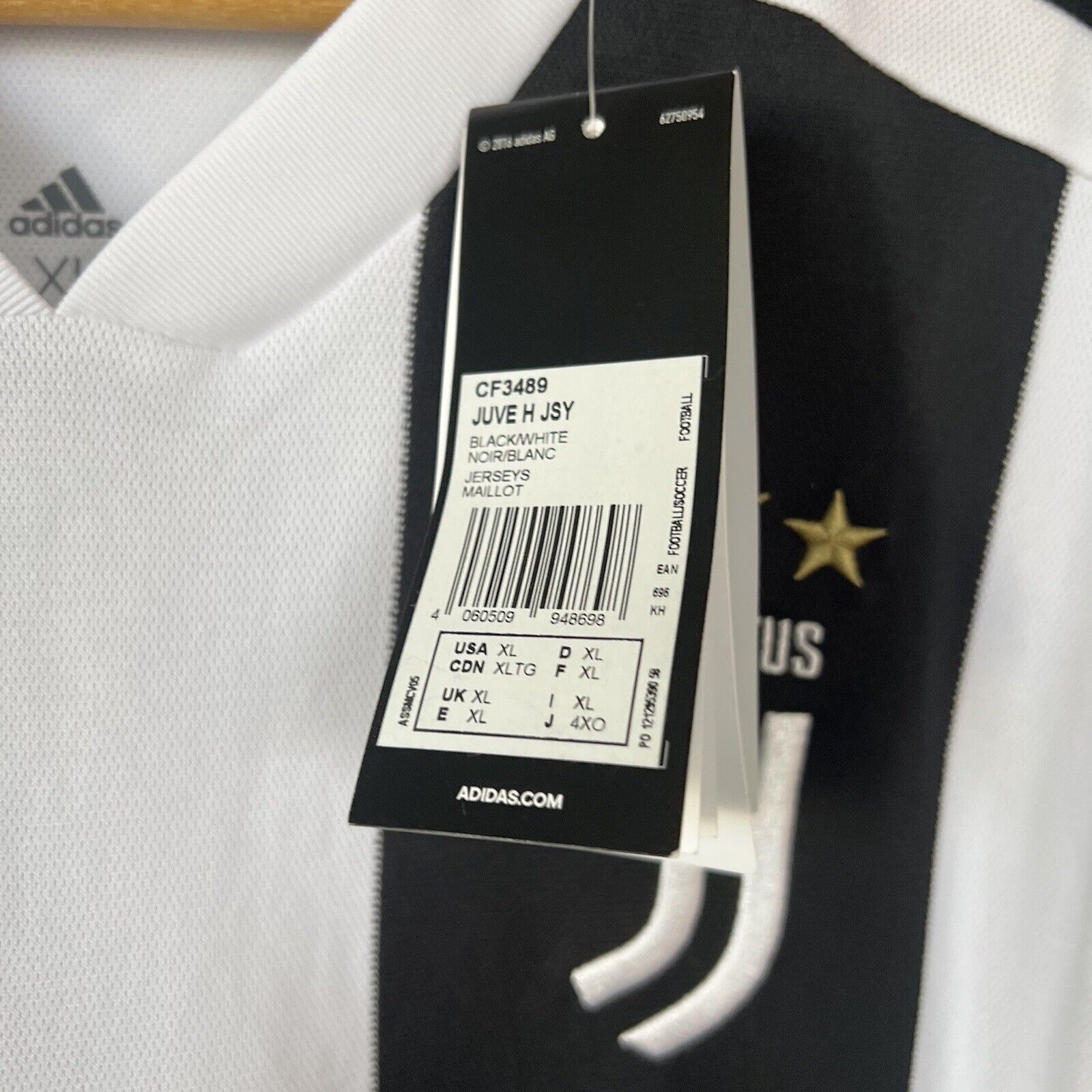 Ronaldo Juventus Jersey 2018/2019 Home Mens Football Shirt Size XL CF3489 Adidas