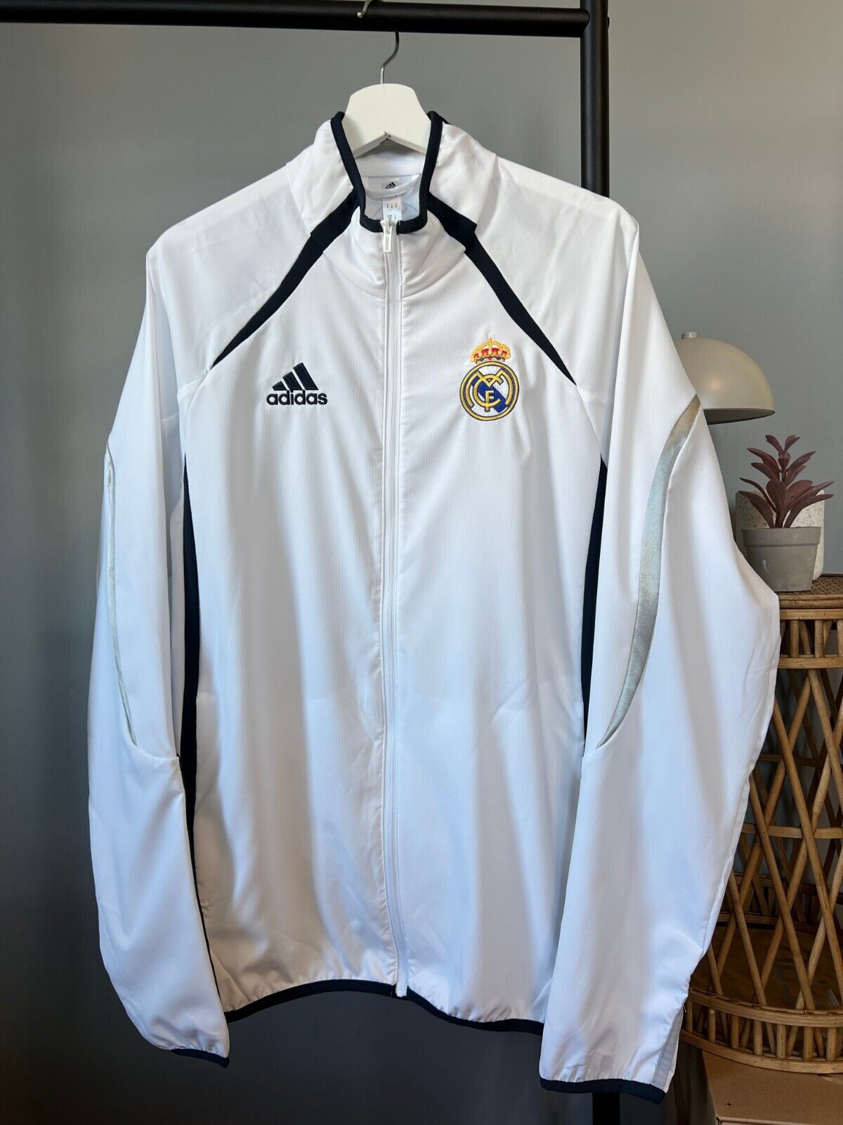 Real Madrid Teamgeist Jacket 2006 x 2021 White Soccer Adidas HA2537 Mens Size M