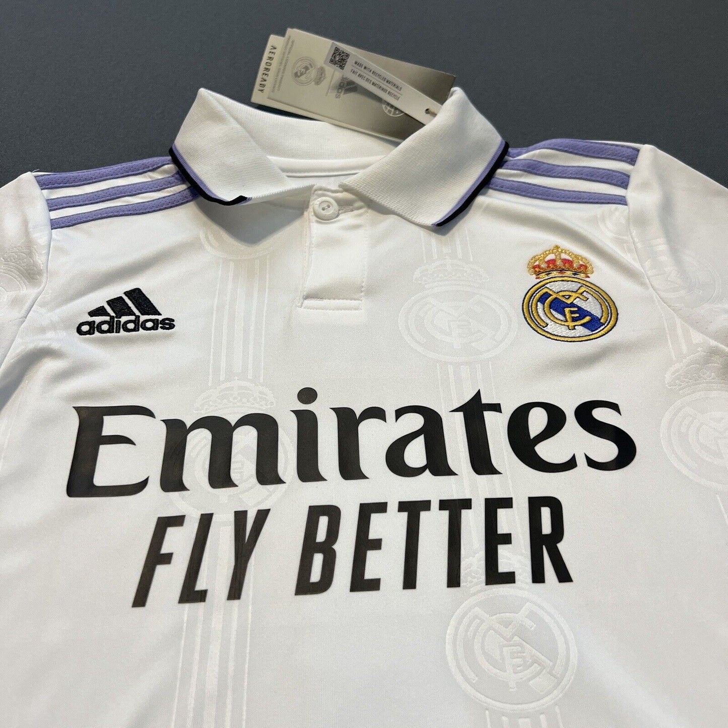 Alaba Real Madrid Jersey 22-23 Away Soccer Shirt HF2654 Adidas Boys Size XS