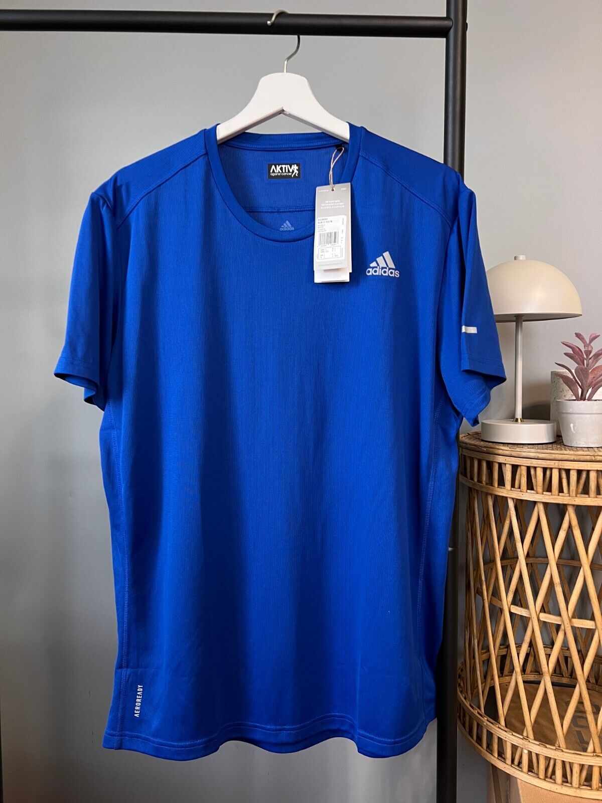 Adidas Mens Blue Running T-Shirt Size L Athletic Jersey GC9094