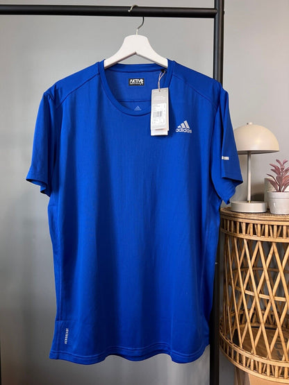 Adidas Mens Blue Running T-Shirt Size L Athletic Jersey GC9094