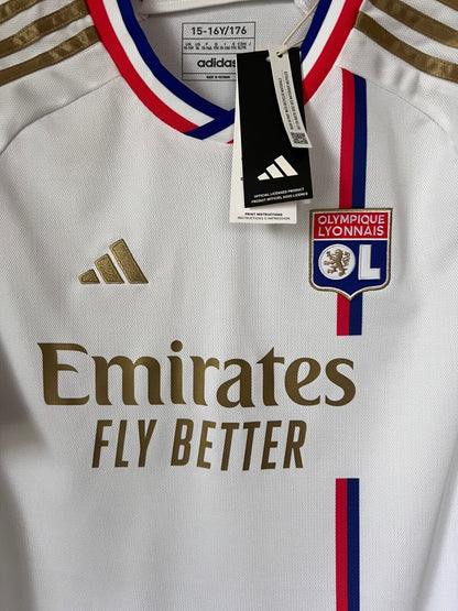 Olympique Lyon 23/24 Home Jersey Soccer Football Shirt Adidas Size XL Boys