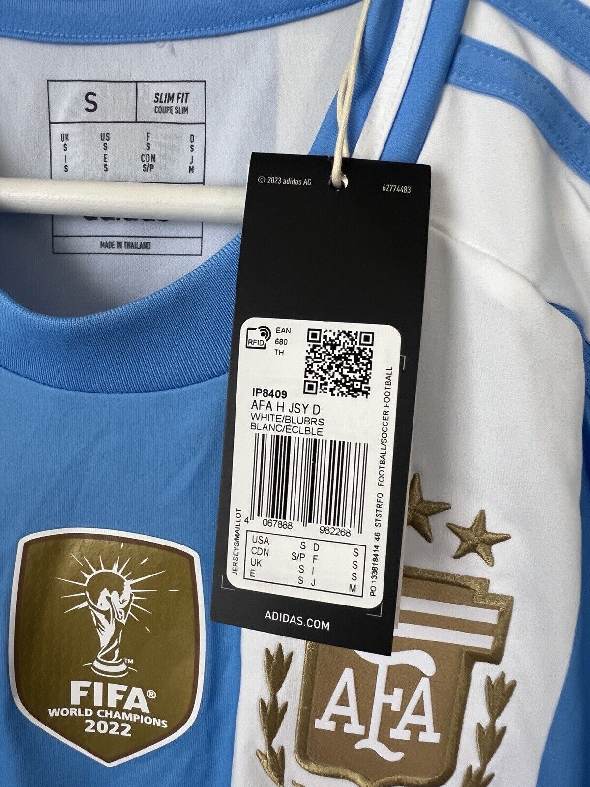 Argentina Jersey 2024 Home Soccer Football Shirt IP8409 Adidas Mens Size S