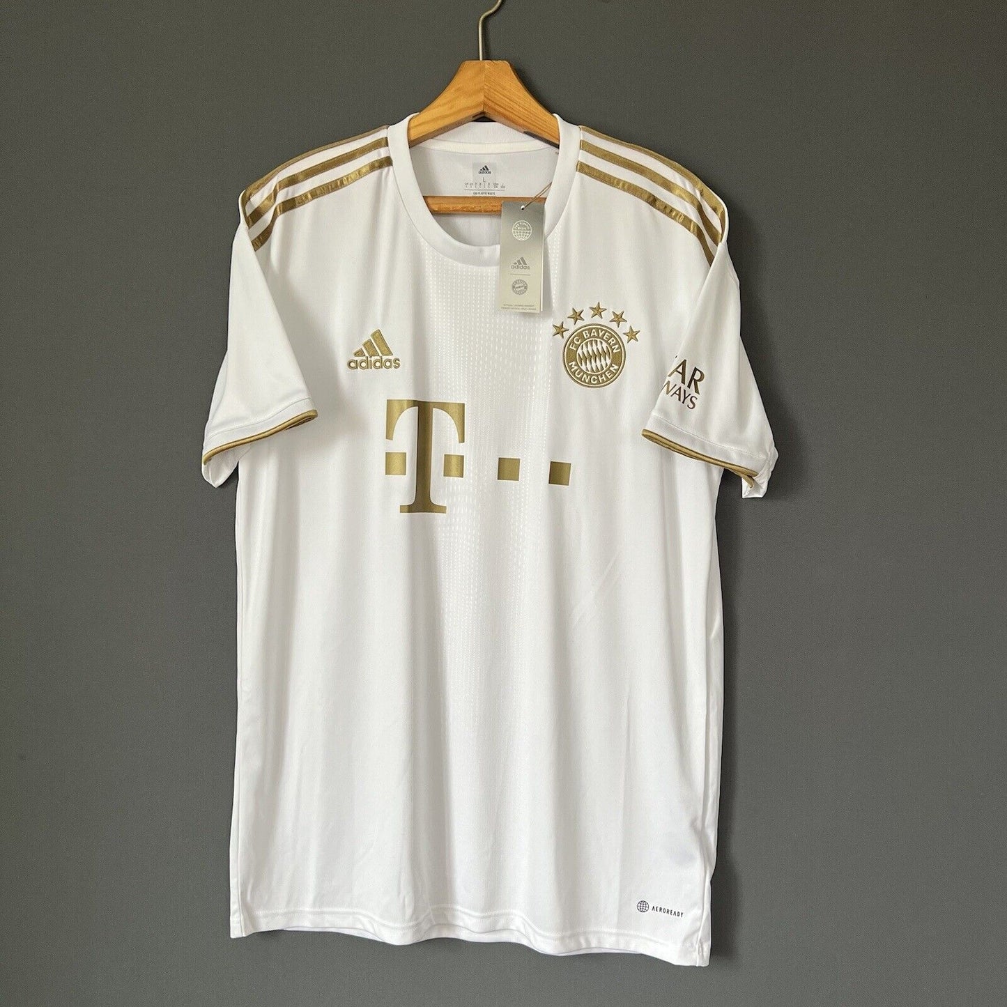 Gravenberch Bayern Munich Jersey 2023 Away Large Mens Soccer Shirt HI3886 Adidas