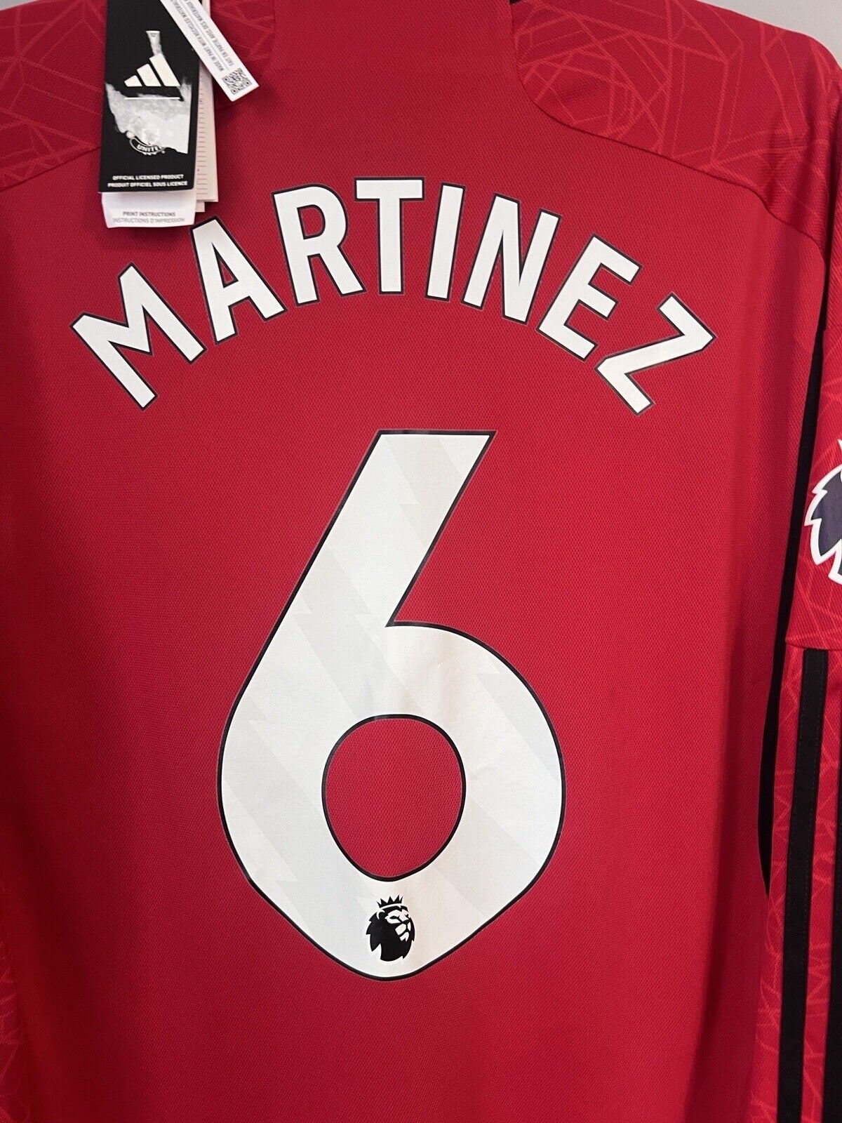 Martinez Manchester United Jersey 23/24 Home Mens Soccer Shirt Adidas Size L