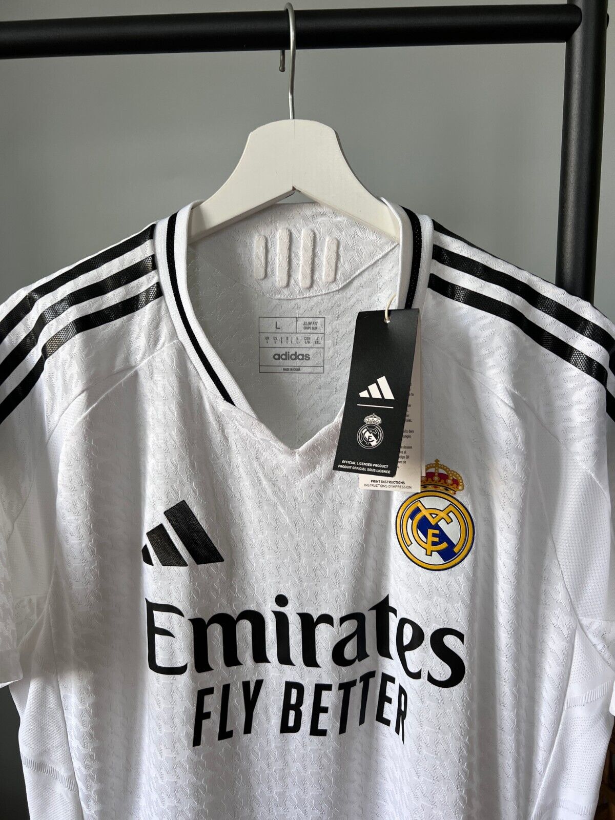 Real Madrid Jersey 24/25 Home Authentic Soccer Shirt IX8095 Adidas Mens Size L