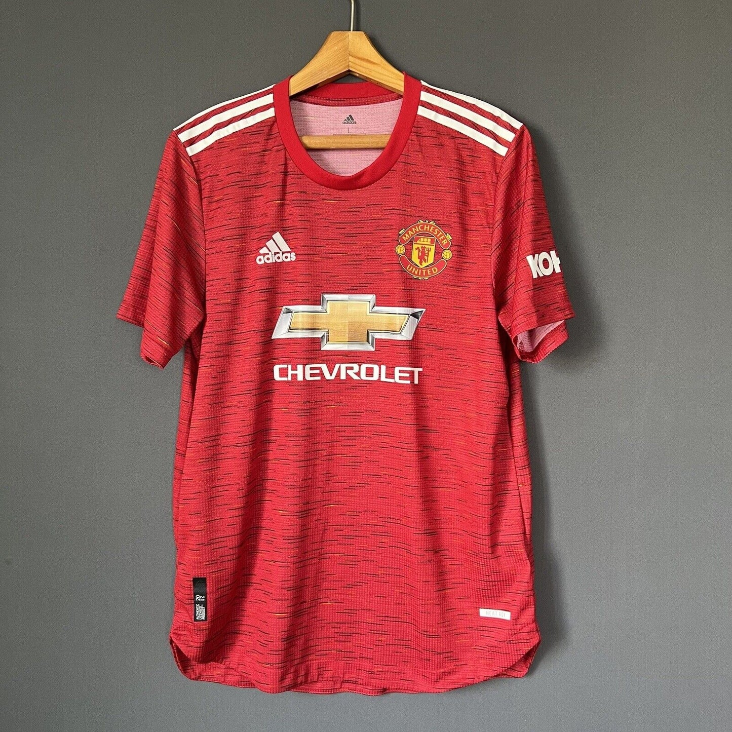 Manchester United Jersey 2020/21 Home Large Authentic Soccer Shirt CG7957 Adidas