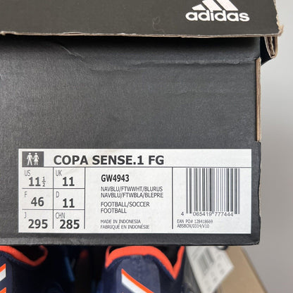 Adidas Copa Sense.1 FG Navy Mens Cleats Football Soccer Boots GW4943 Size 11.5