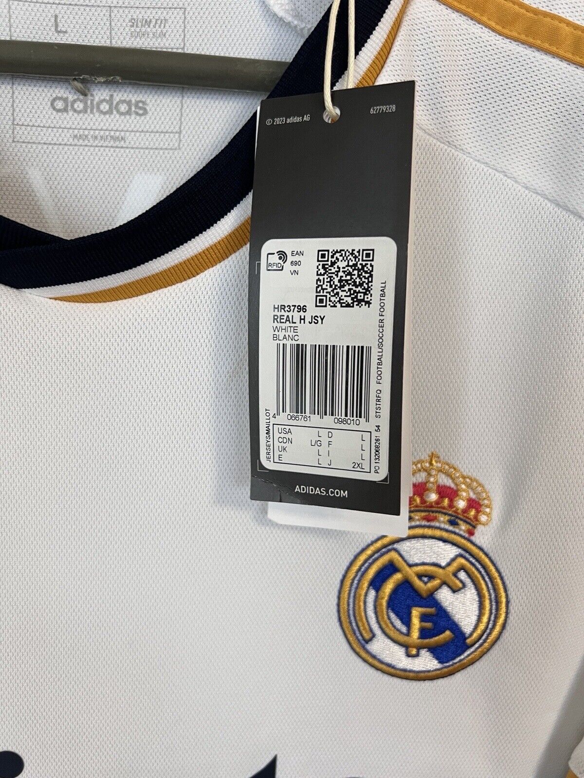 Camavinga Real Madrid Jersey 23/24 Home Mens Soccer Shirt HR3796 Adidas Size L