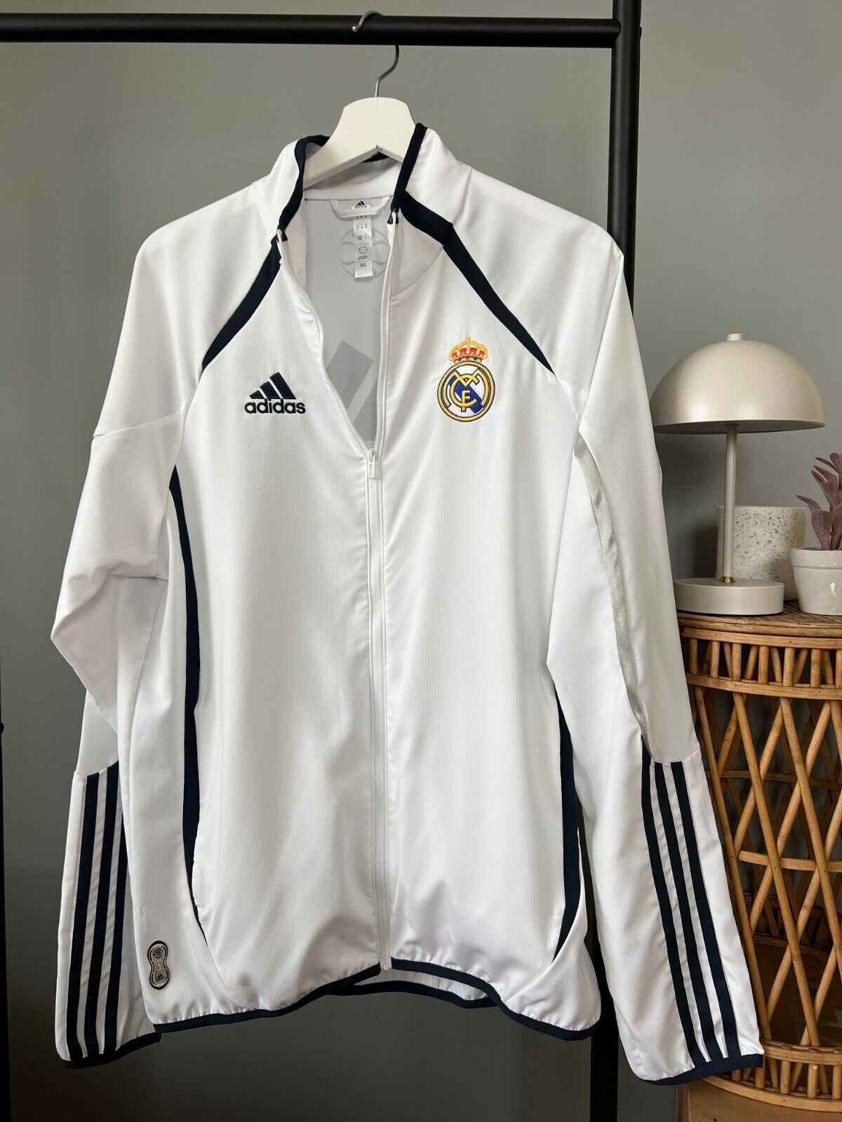 Real Madrid Teamgeist Jacket 2006 x 2021 White Soccer Adidas HA2537 Mens Size M