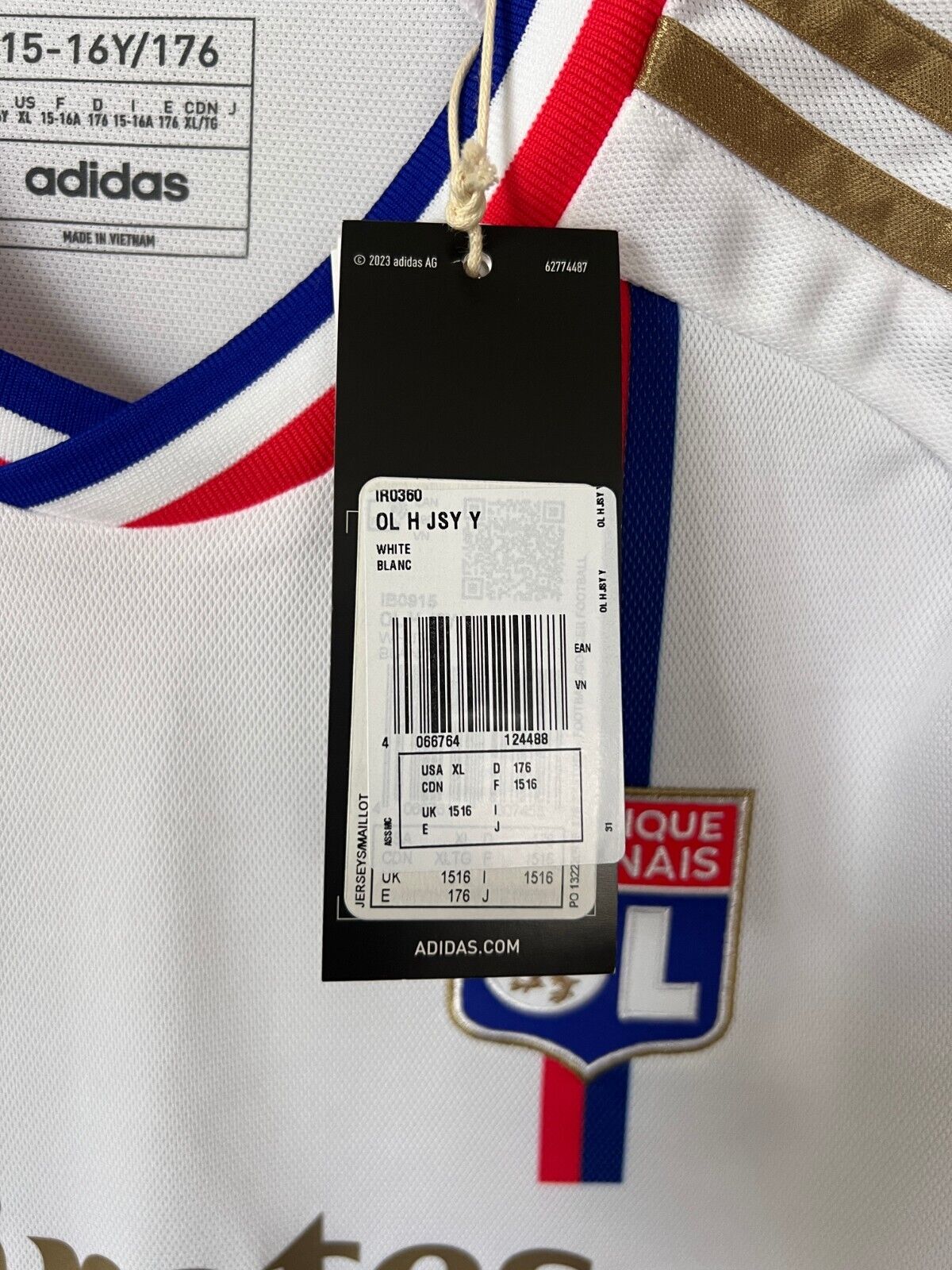 Olympique Lyon 23/24 Home Jersey Soccer Football Shirt Adidas Size XL Boys