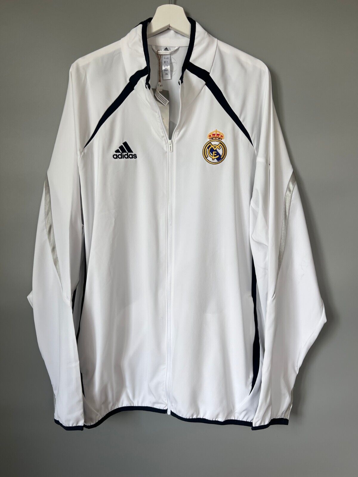 Real Madrid Teamgeist Jacket 2006x2021 White Soccer Adidas HA2537 Mens Size 2XL