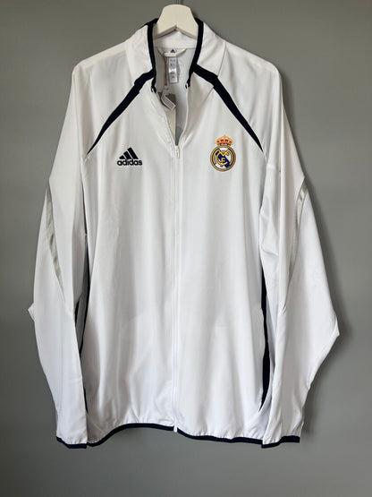 Real Madrid Teamgeist Jacket 2006x2021 White Soccer Adidas HA2537 Mens Size 2XL